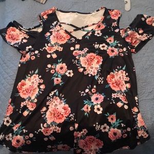 Cold Shoulder floral top